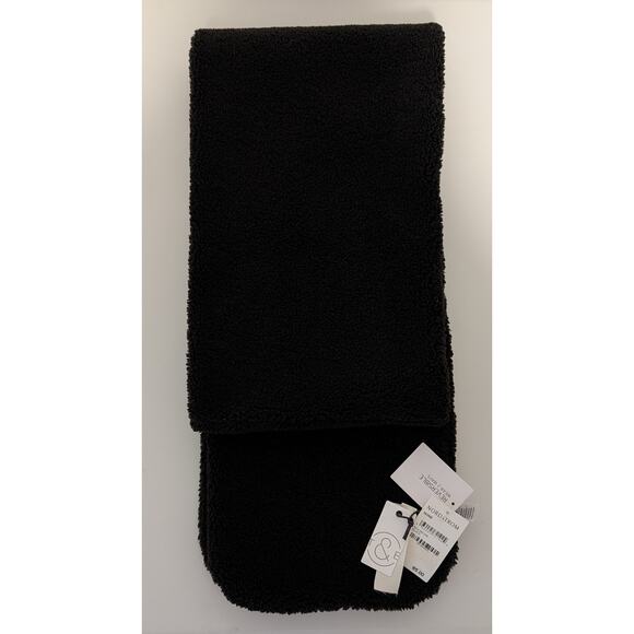 Treasure & Bond Black Sherpa Fleece Two-Way Scarf Wrap - Picture 3 of 9